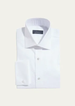 Bergdorf GoodmanMen's Stud-Front Micro Box Weave Dress Shirt