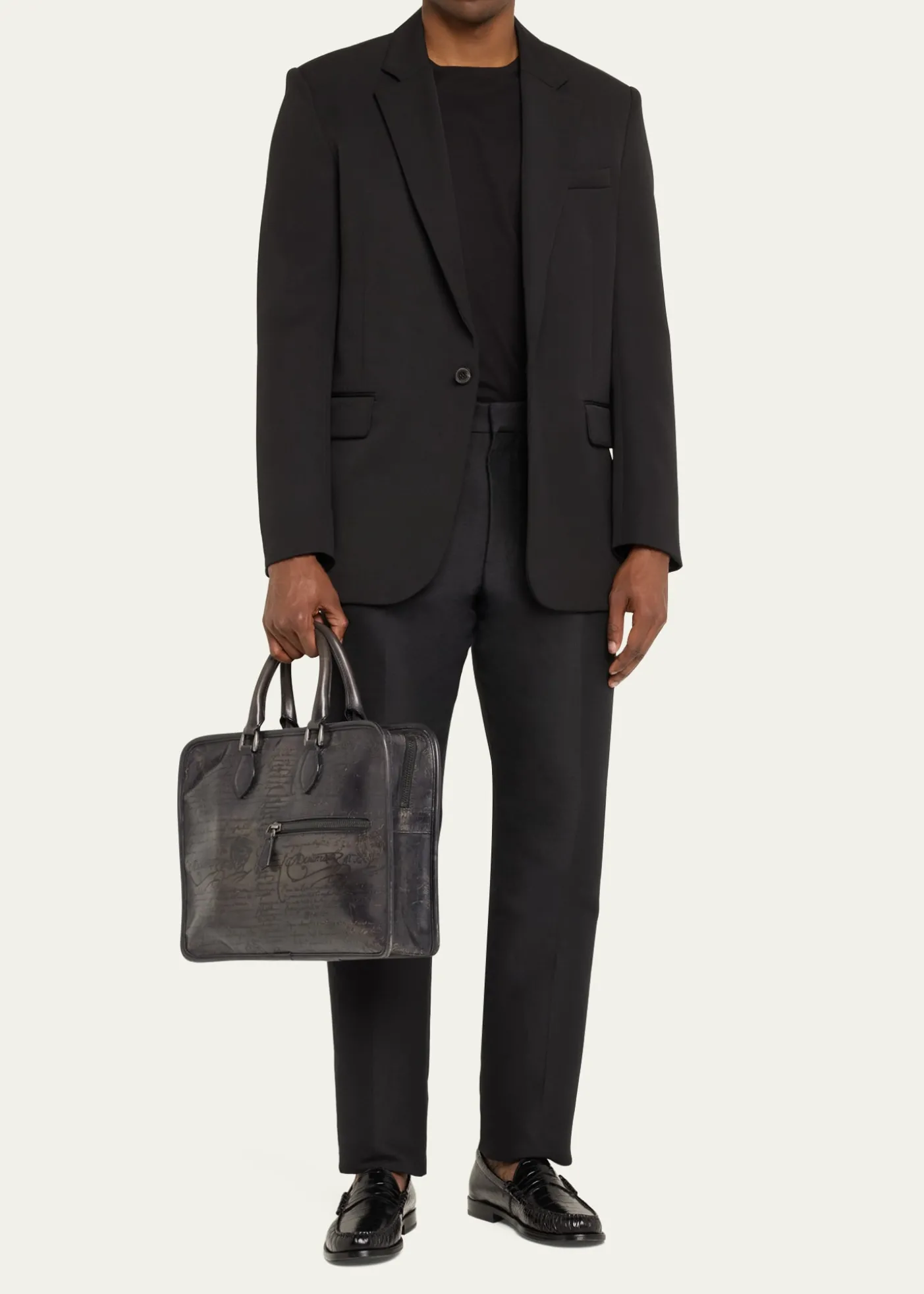 BerlutiMen's Un Jour Venezia Scritto Leather Briefcase