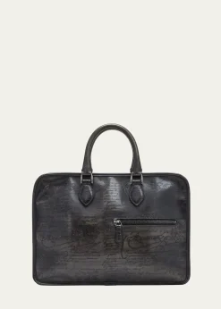 BerlutiMen's Un Jour Venezia Scritto Leather Briefcase