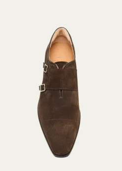 BerlutiMen's Demsure Flex Suede Double-Monk Strap Loafers