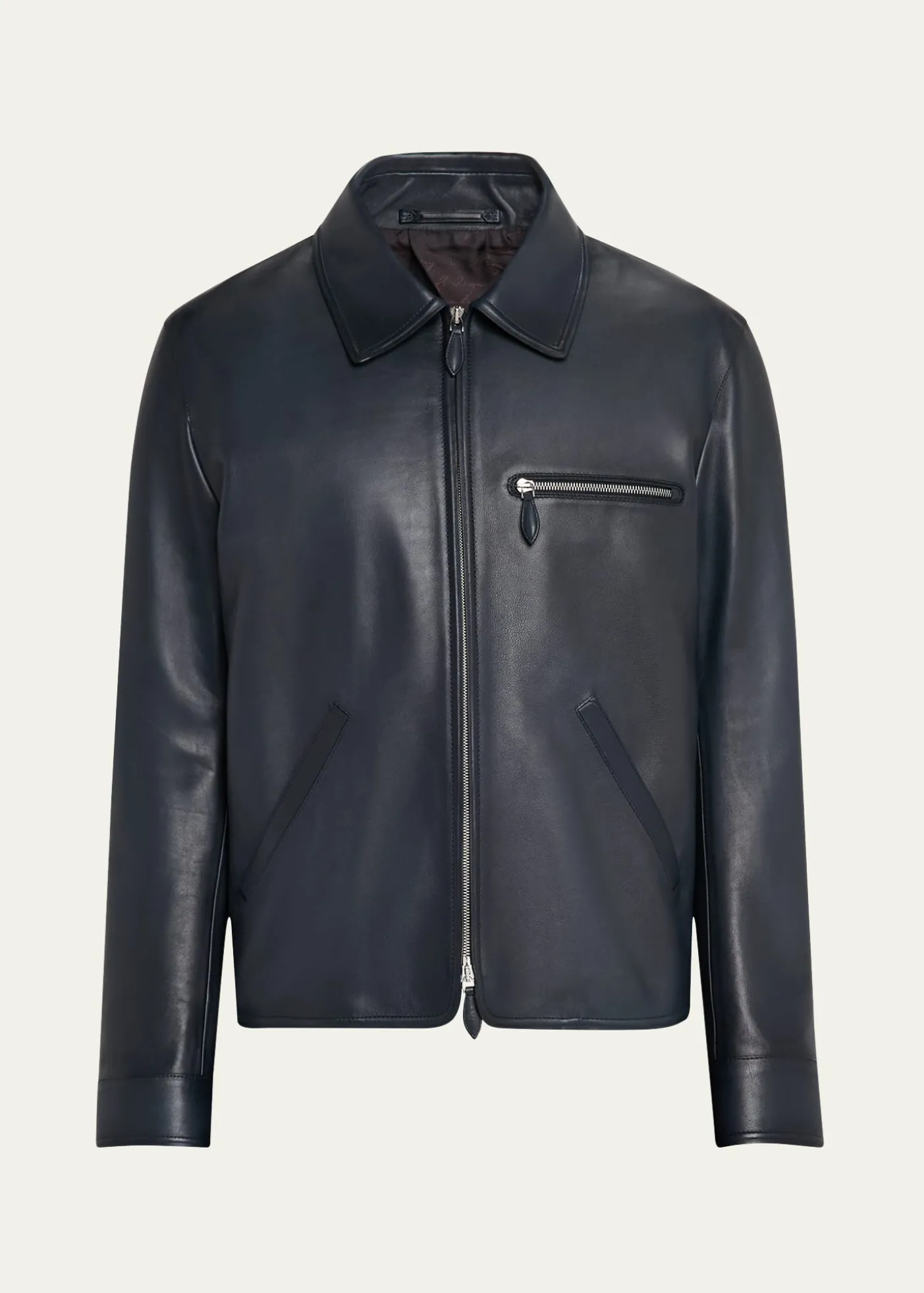 BerlutiMen's Full-Zip Leather Jacket