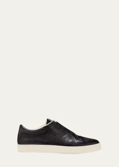 BerlutiMen's Playtime Scritto Leather Slip-On Sneakers