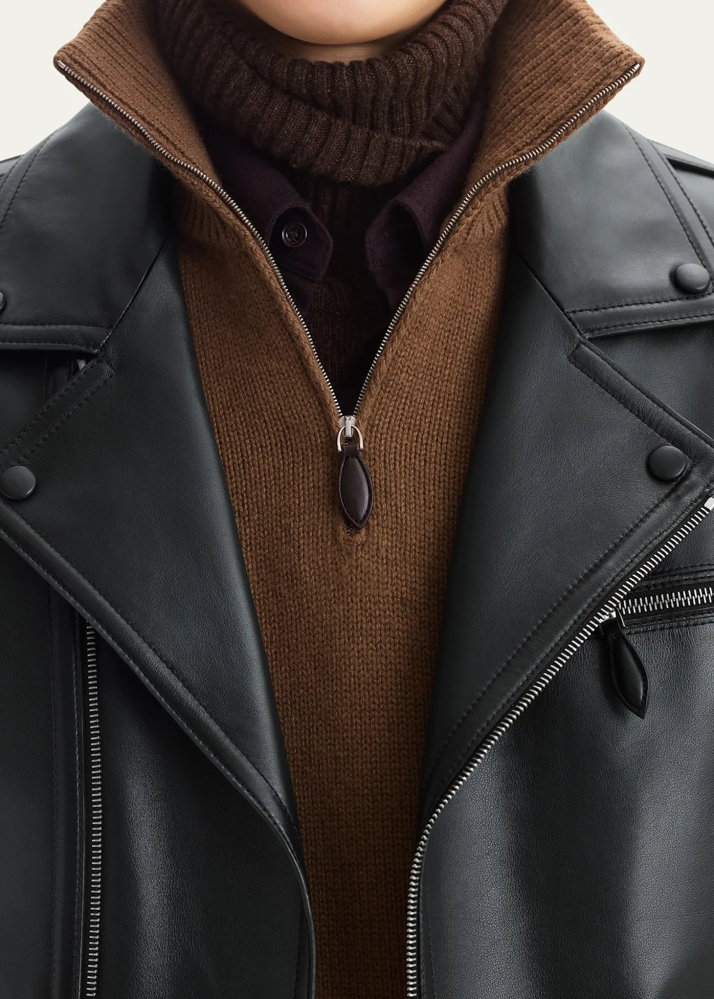 BerlutiMen's Un Jour Patina Leather Moto Jacket