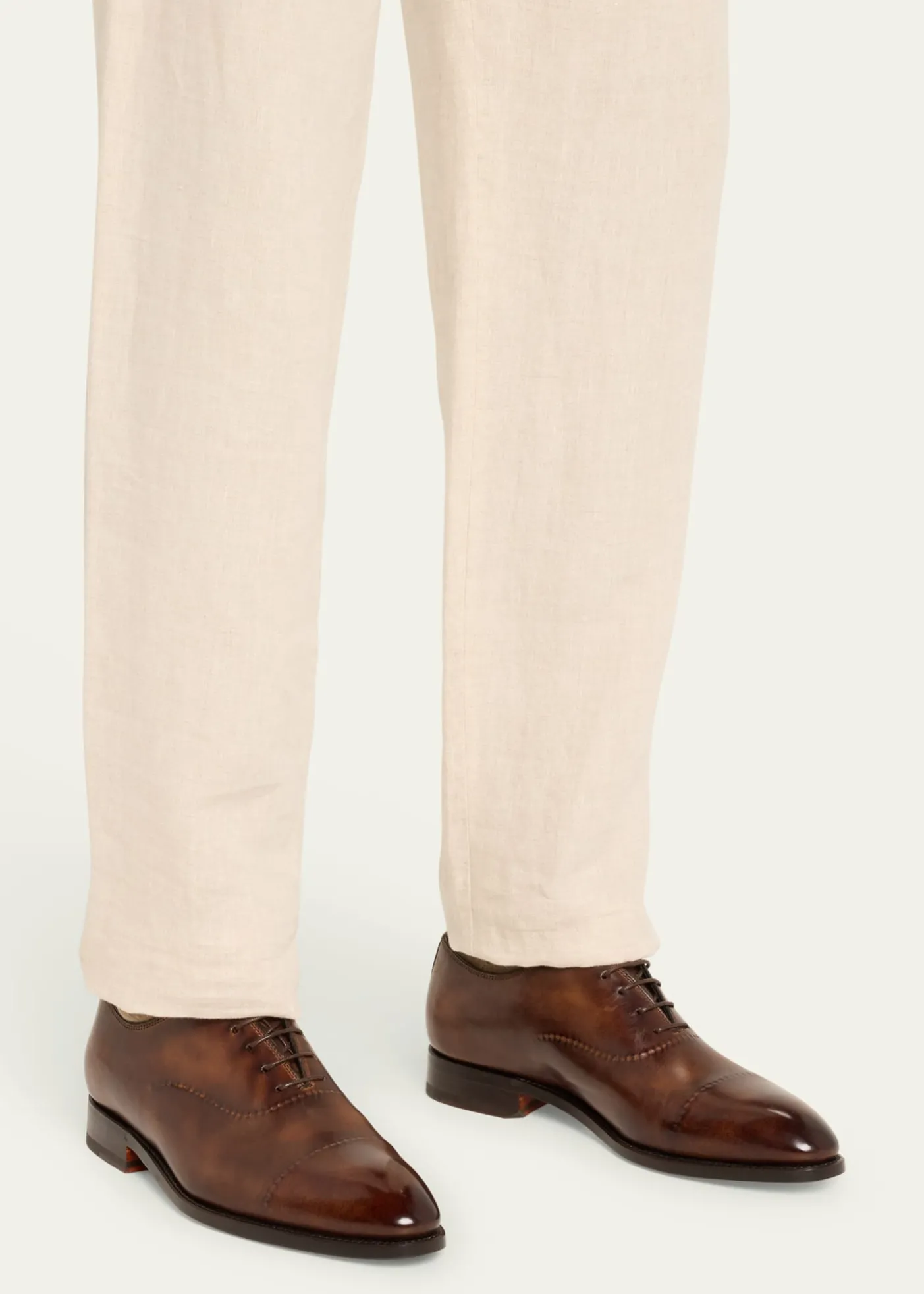 BontoniMen's Vittorio Reverse Stitch Cap-Toe Oxfords