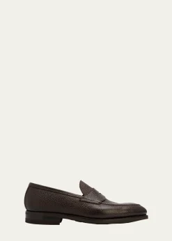 BontoniMen's Principe Grain Loafer Pebble Rubber Sole