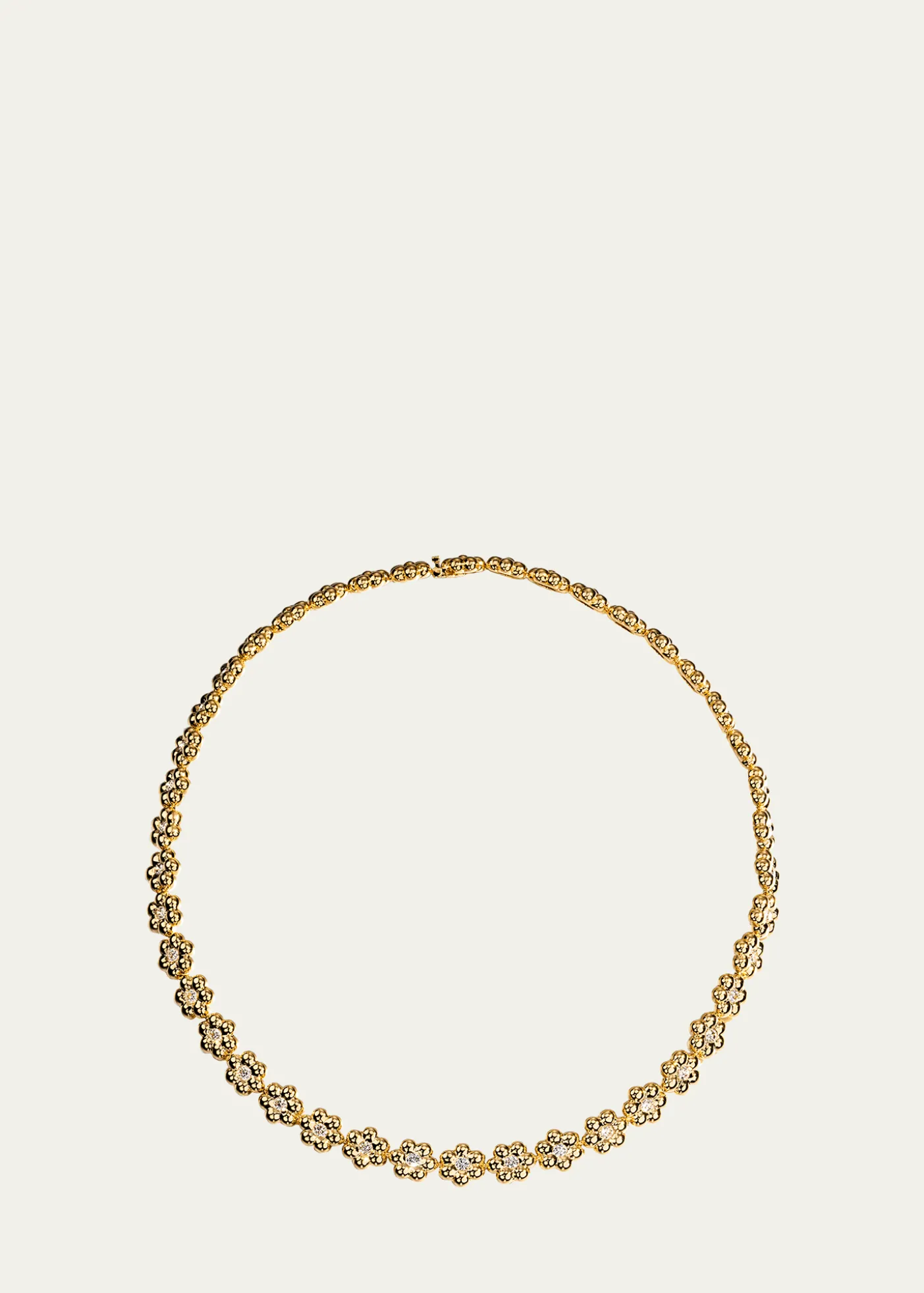 Boochier18K Yellow Gold Diamond Flower Puff Necklace