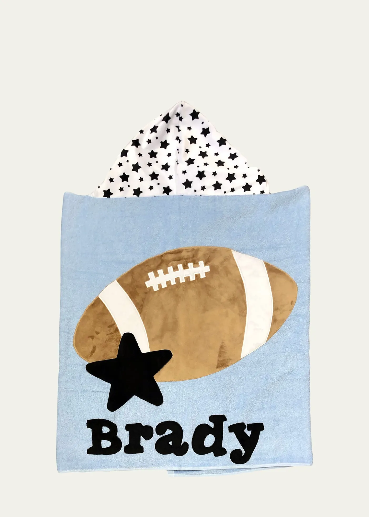 Boogie BabyKid's Football Star-Print Hooded Towel, Personalized