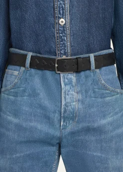 Bottega VenetaMen's Maxi-Intrecciato Leather Belt