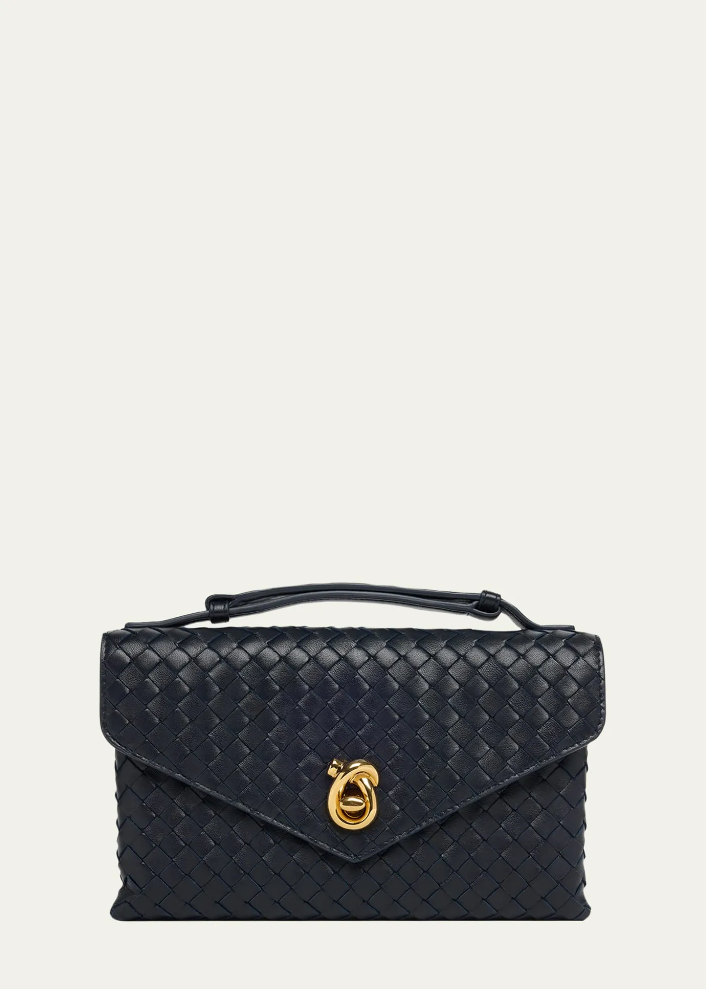 Bottega VenetaKnot Lock Leather Top-Handle Bag