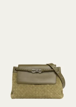 Bottega VenetaMen's Andiamo Intrecciato Suede and Leather Messenger Bag