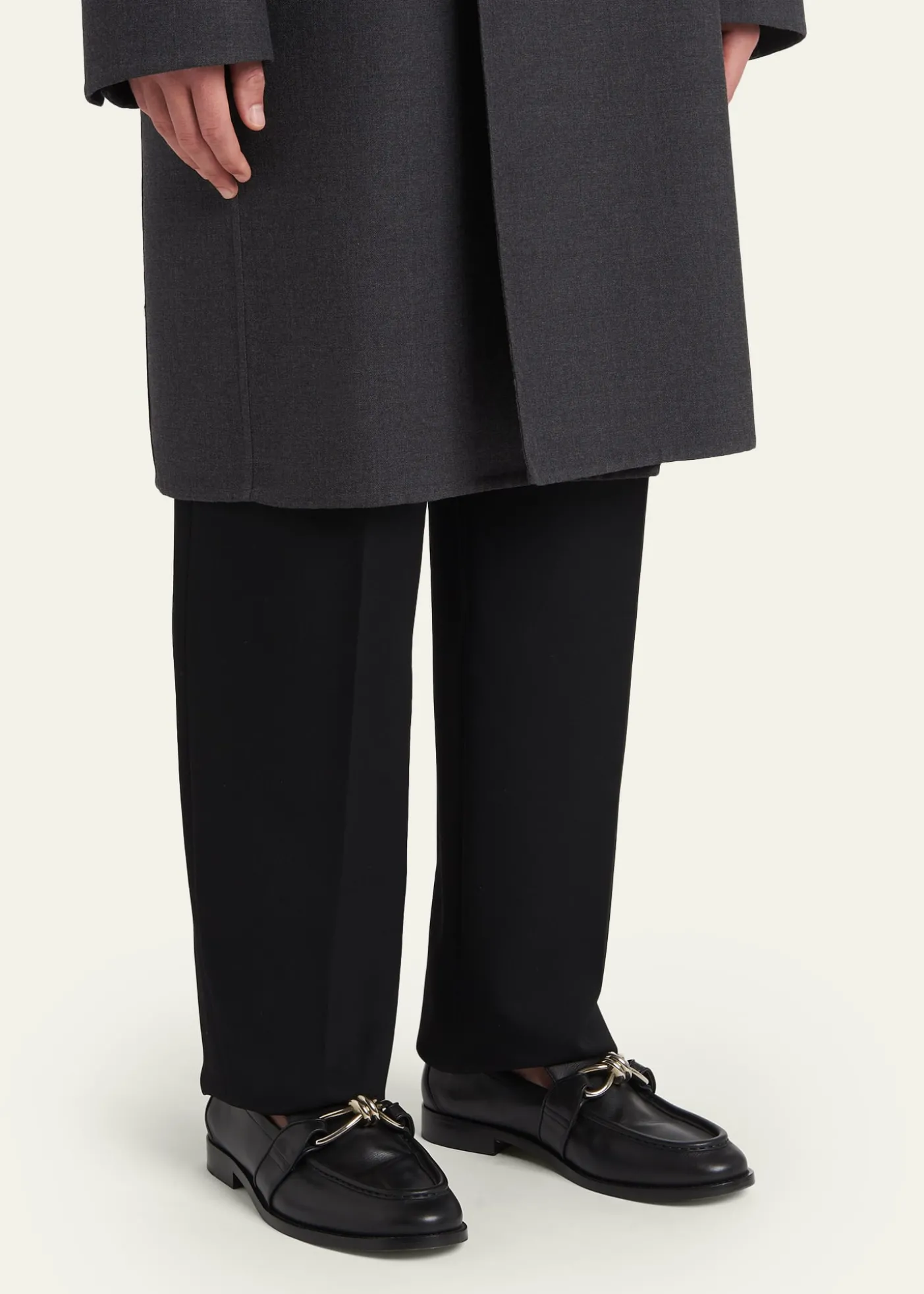 Bottega VenetaMen's Astaire Metallic Knot Napa Loafers