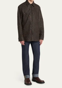 Bottega VenetaMen's Ben Smooth & Intrecciato Leather Chelsea Boots