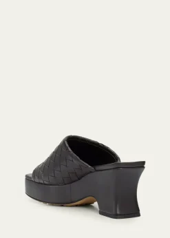 Bottega Veneta70mm Rosita Intrecciato Leather Wedge Mules