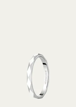 BoucheronFacette Medium Platinum Wedding Band Ring, Size 53