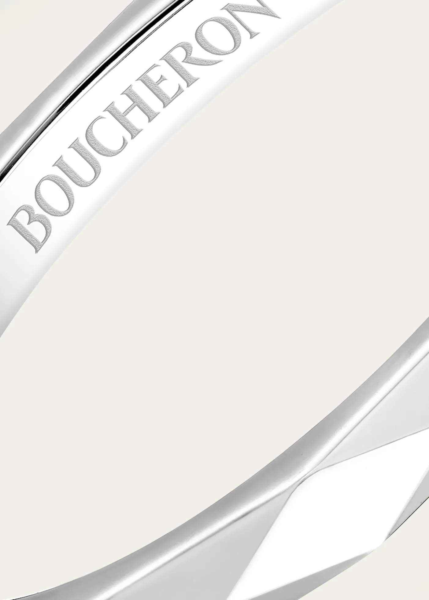 BoucheronFacette Medium Platinum Wedding Band Ring, Size 53