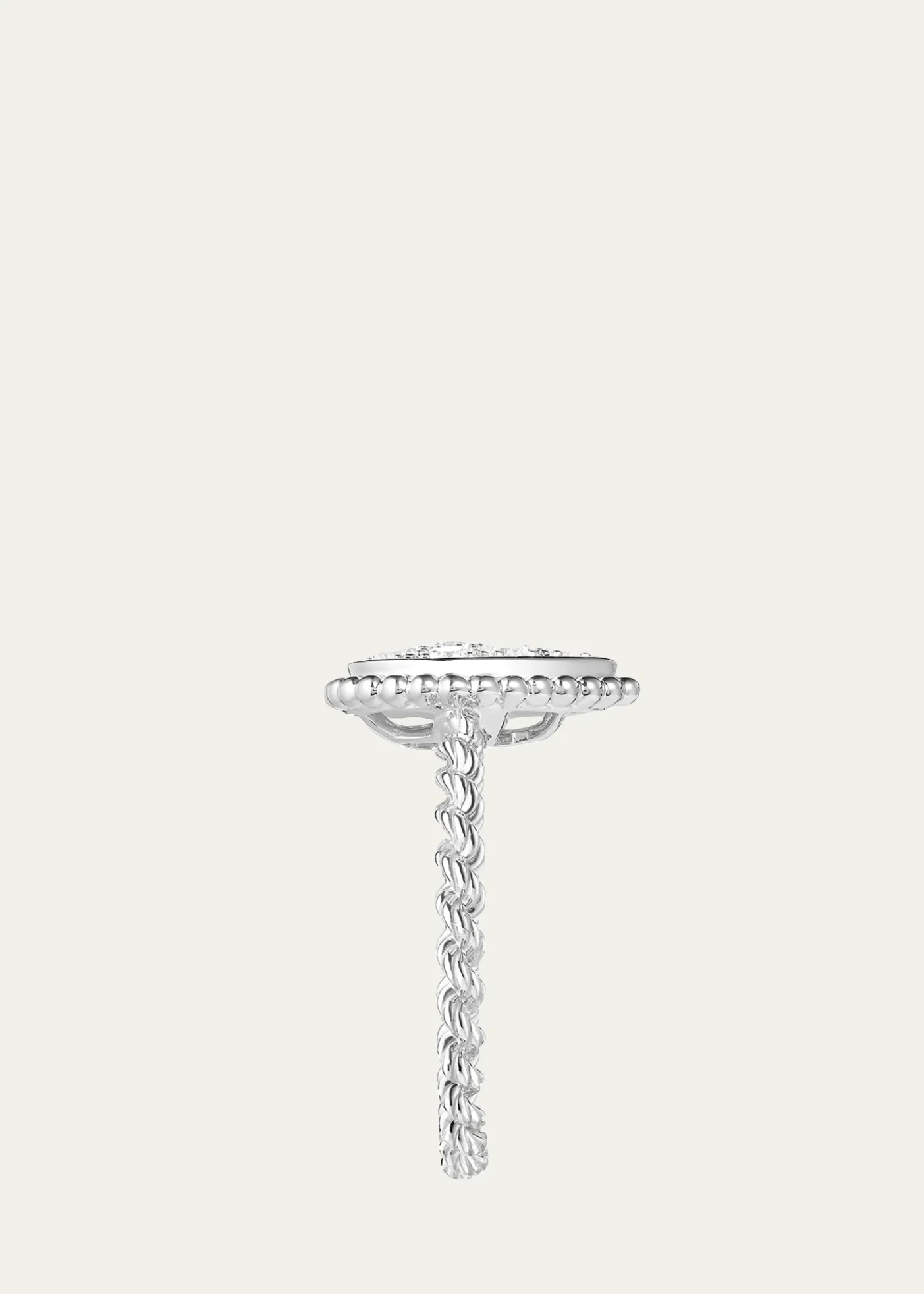 Boucheron18K White Gold Serpent Boheme Diamond Ring with S Motif