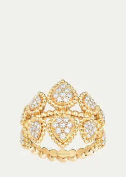 Boucheron18K Yellow Gold Serpent Boheme Motif Ring with Diamonds