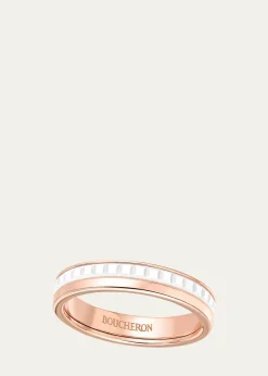 BoucheronQuatre Wedding Band in Pink Gold with White Ceramic