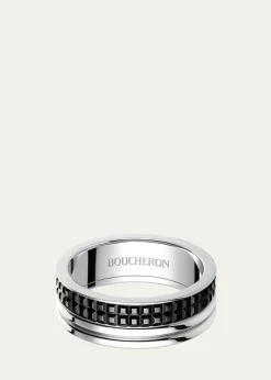 BoucheronWhite Gold Quatre Black Edition Band Ring, Large Model
