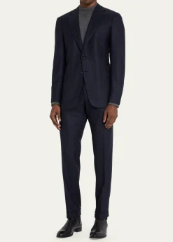 BrioniMen's Brun Wool Micro Check Suit