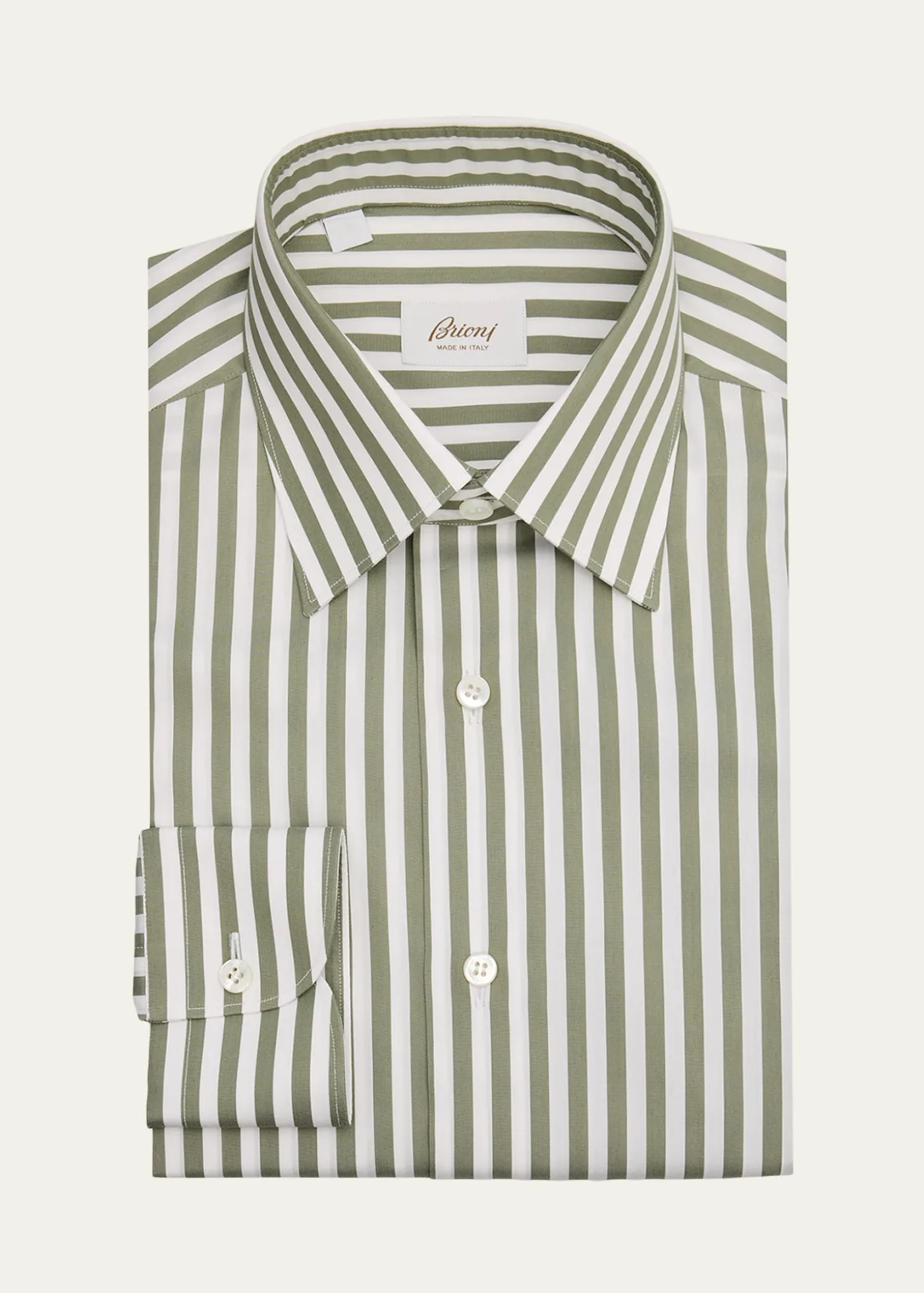 BrioniMen's Cotton Candy Stripe Point Collar Dress Shirt