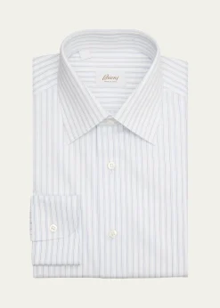 BrioniMen's Cotton Multi-Stripe Point Collar Dress Shirt