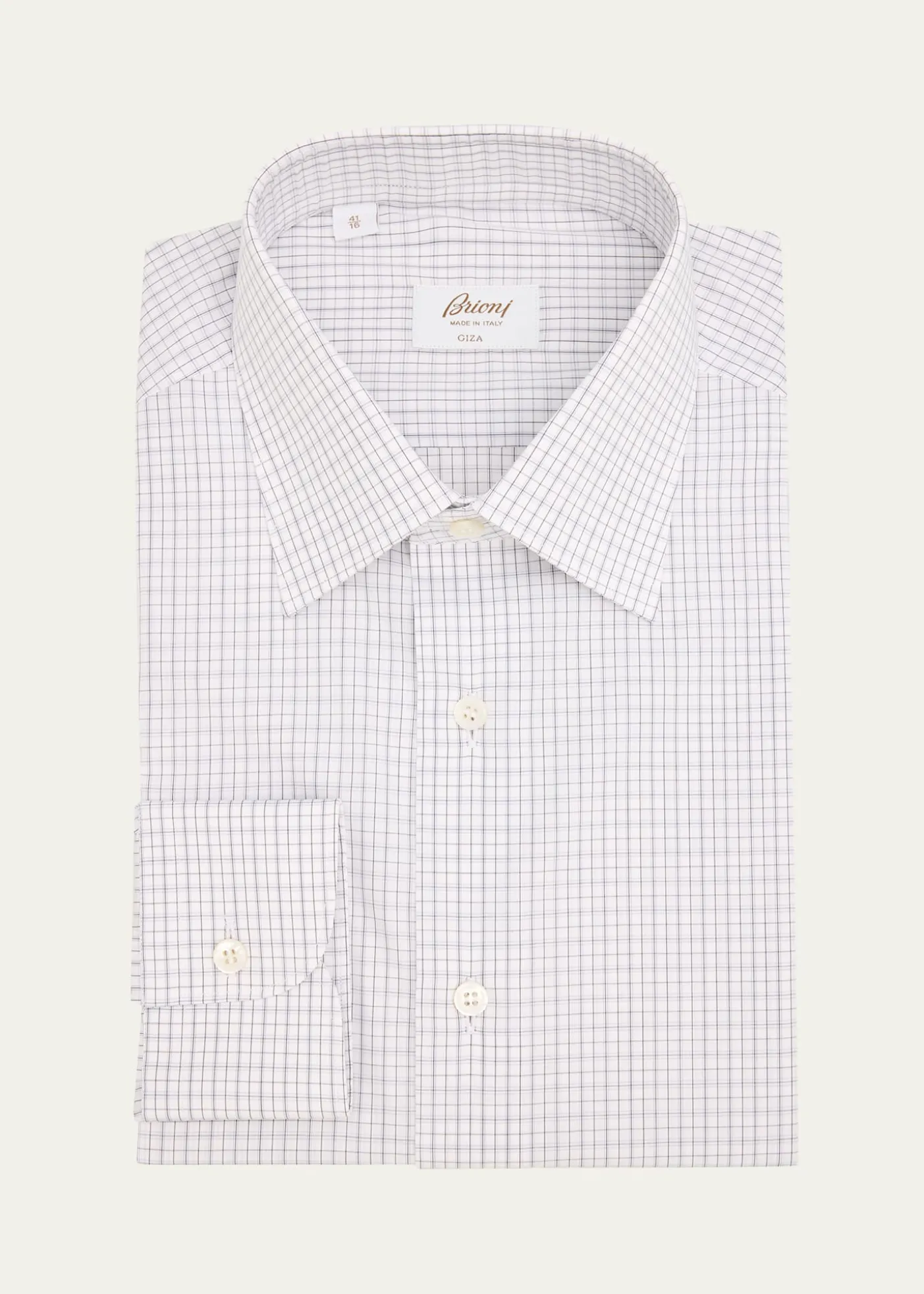 BrioniMen's Giza 87 Cotton Grid Check Dress Shirt