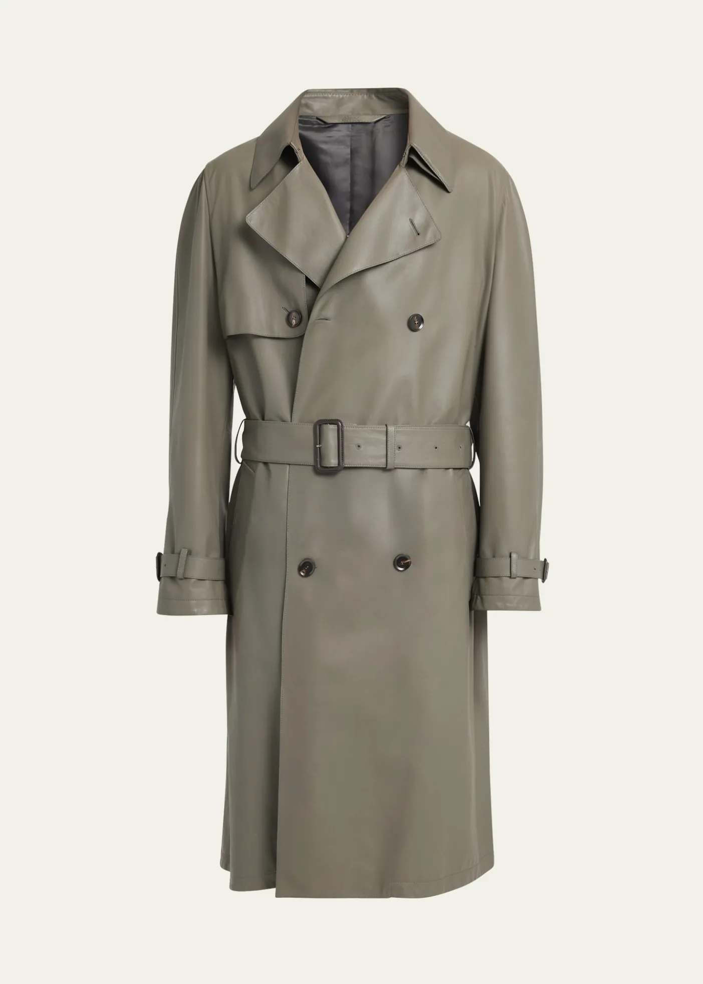 BrioniMen's Loden Leather Trench Coat