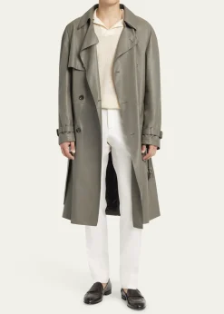 BrioniMen's Loden Leather Trench Coat