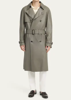 BrioniMen's Loden Leather Trench Coat