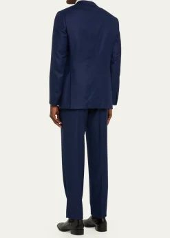 BrioniMen's Textured Solid Two-Piece Suit, Bright Navy