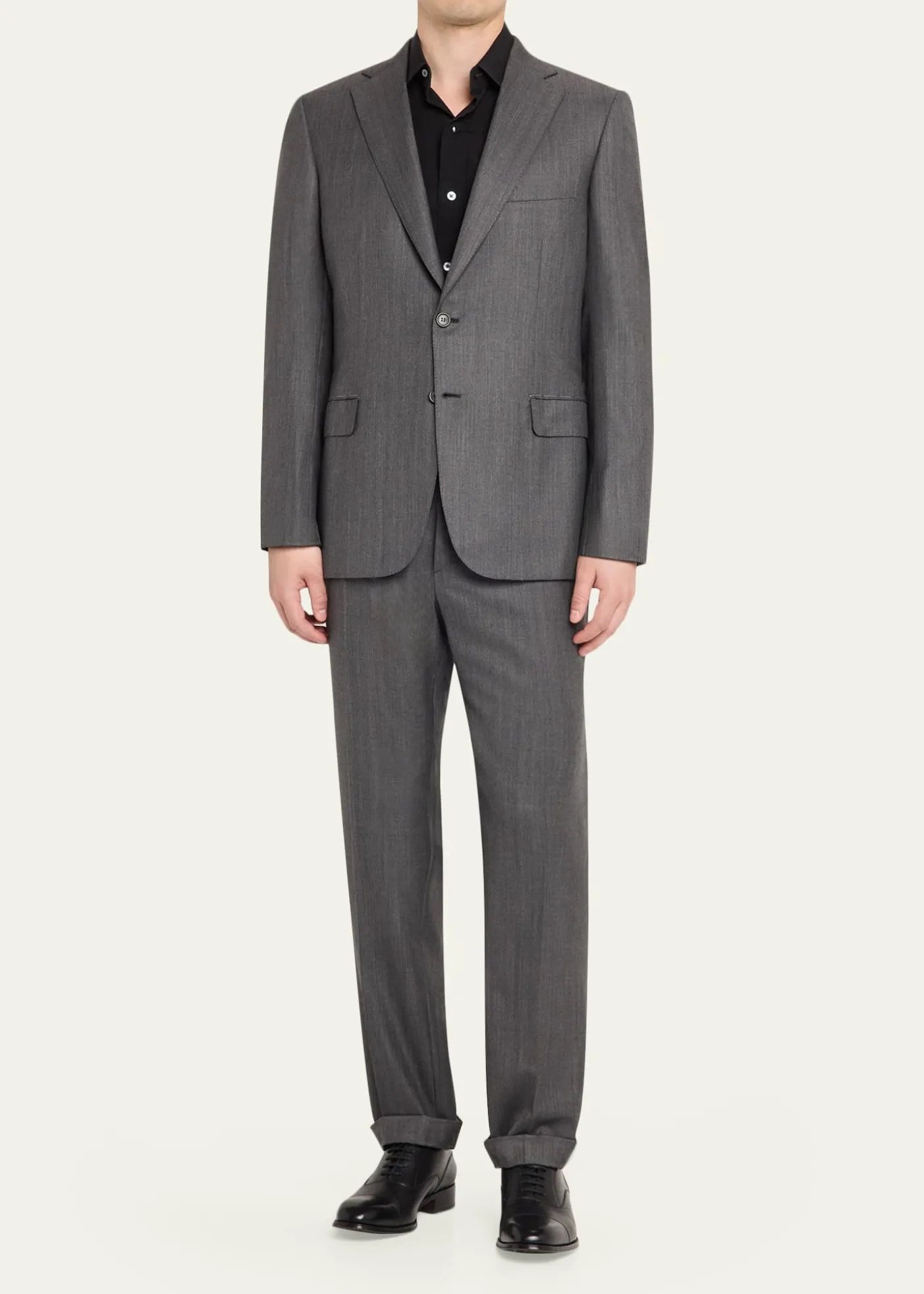 BrioniMen's Tonal Herringbone Wool-Silk Two-Piece Suit