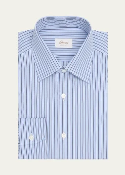 BrioniMen's Cotton Pinstripe Point Collar Dress Shirt
