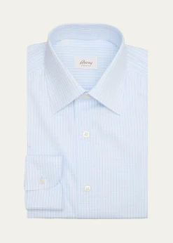 BrioniMen's Cotton Plaid Point Collar Dress Shirt