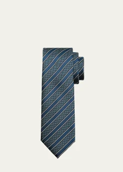 BrioniMen's Diagonal Stripe Jacquard Silk Tie