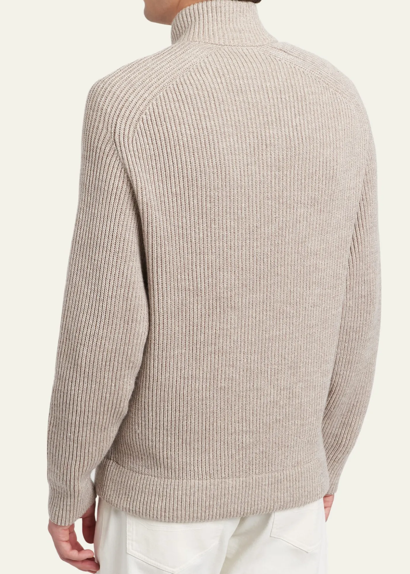 BrioniMen's Ribbed Cotton-Blend Mouline Blouson Sweater
