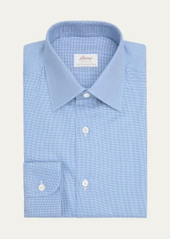 BrioniMen's Sea Island Cotton Micro-Houndstooth Dress Shirt