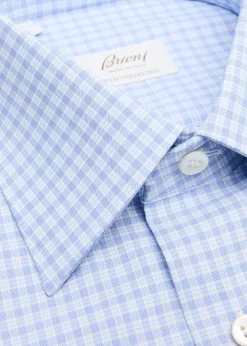 BrioniMen's Ventiquattro Cotton Micro-Plaid Dress Shirt