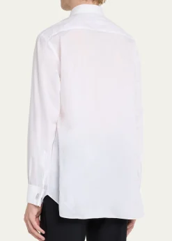 BrioniPleated Poplin French-Cuff Dress Shirt