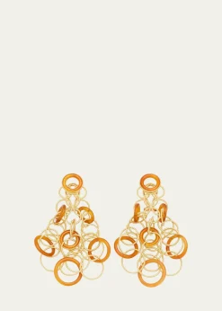 BuccellatiHawaii 18K Gold & Carnelian Pendant Earrings, 7cm