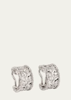 Buccellati18K Gold Ramage Half Hoop Diamond Earrings