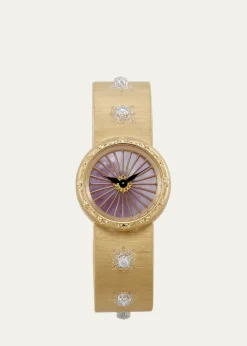 BuccellatiMacri Classic Yellow Gold Bracelet Watch with Diamonds