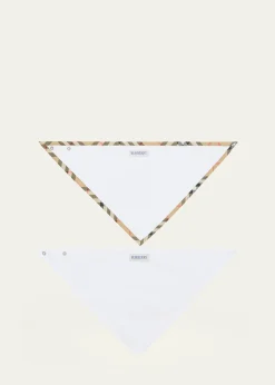 BurberryKid's Check Cotton Two-Piece Bib Set, Size 0M-24M
