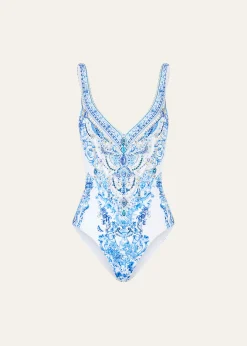 CamillaCeramic Panoramic V-Neck One-Piece Swimsuit