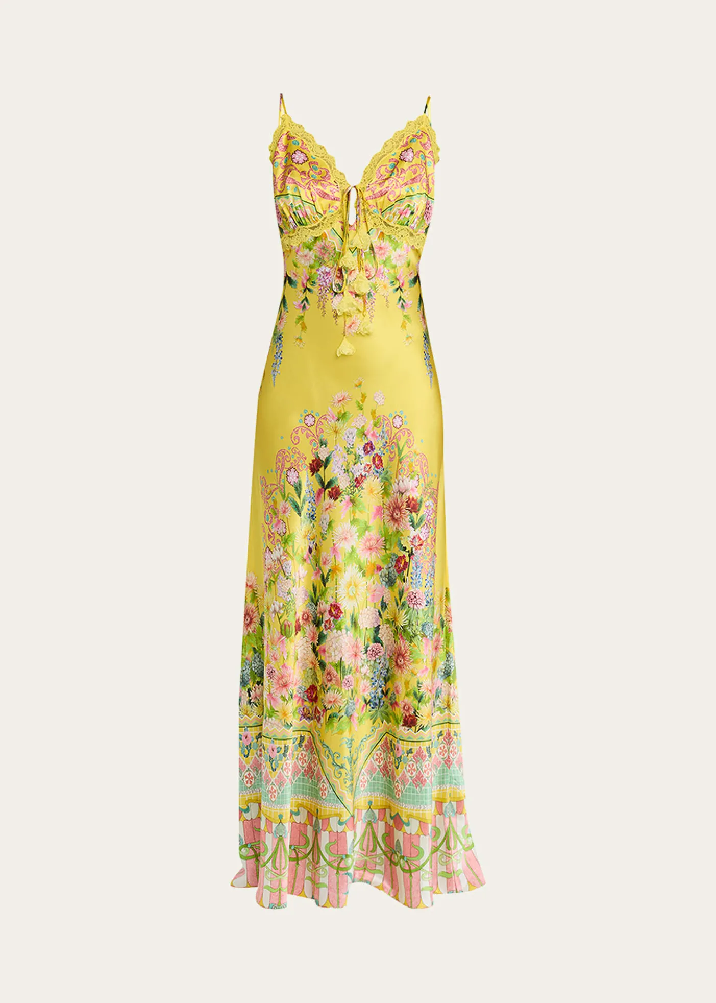 CamillaLady Limonada Bias Slip Dress with Lace Edge Detail
