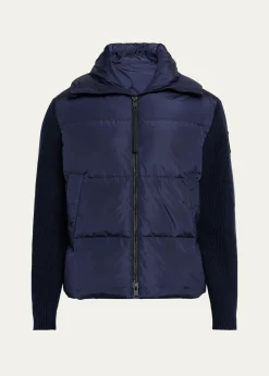Canada GooseMen's HyBridge® Wool-Knit Nylon Down Hooded Jacket
