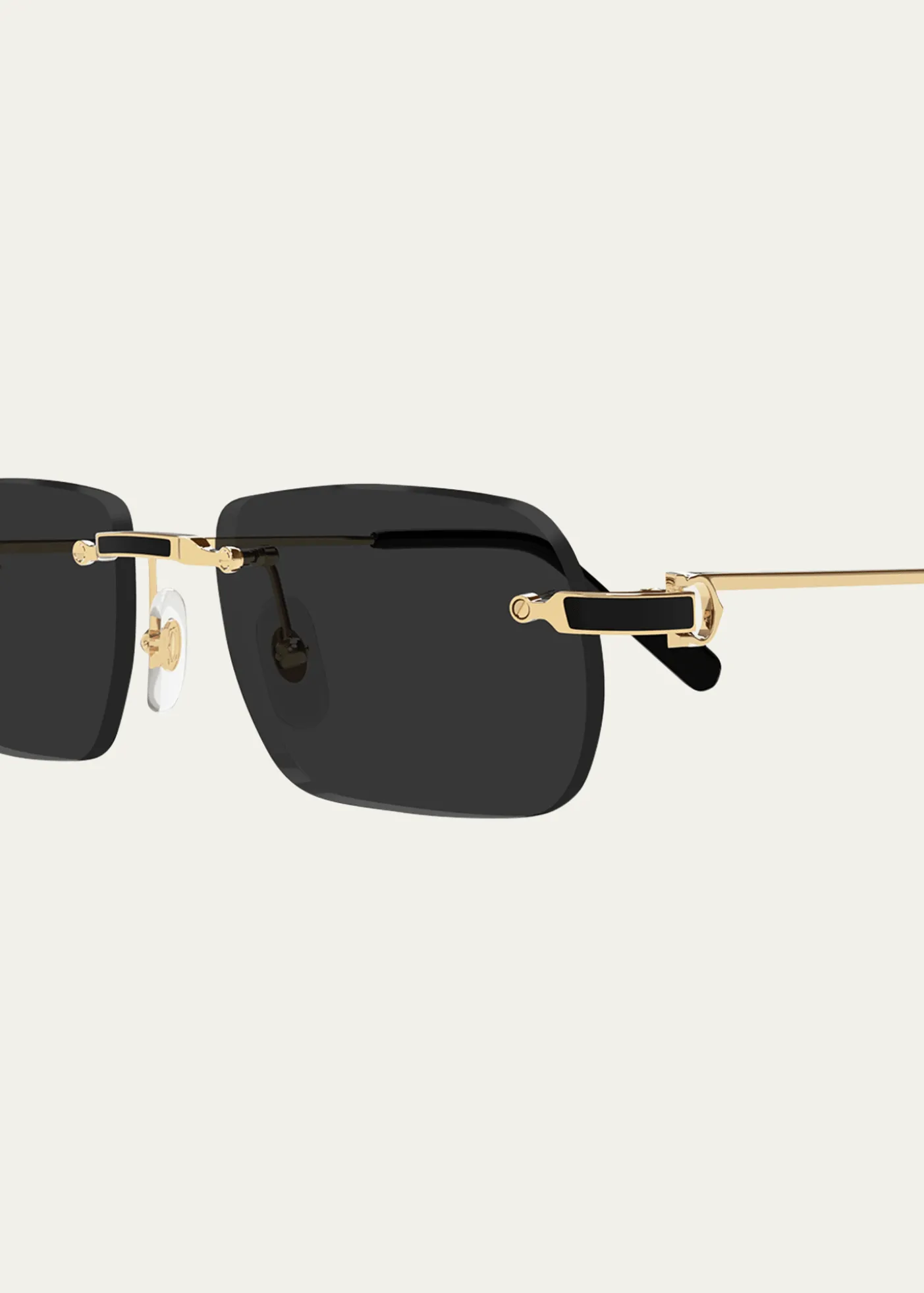 CartierMen's Nylon & Metal Rectangle Sunglasses
