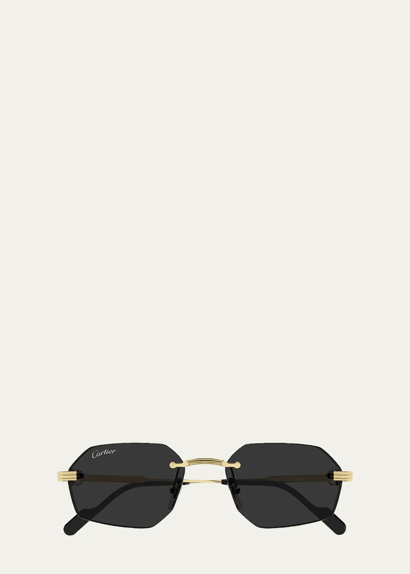 CartierMen's Rimless Metal Geometric Sunglasses