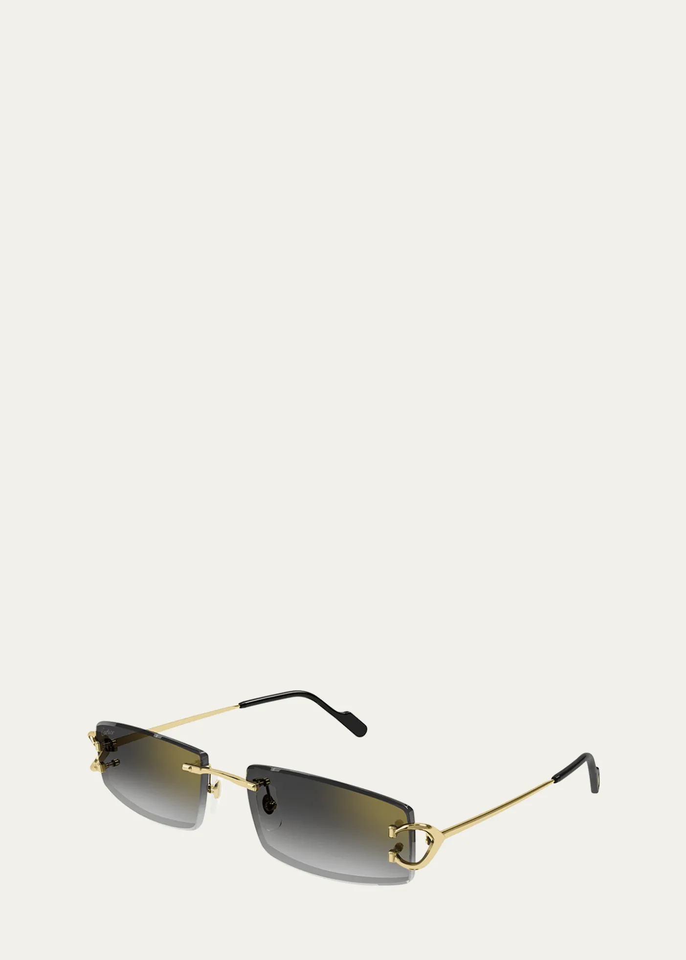 CartierMen's Rimless Metal Rectangle Sunglasses
