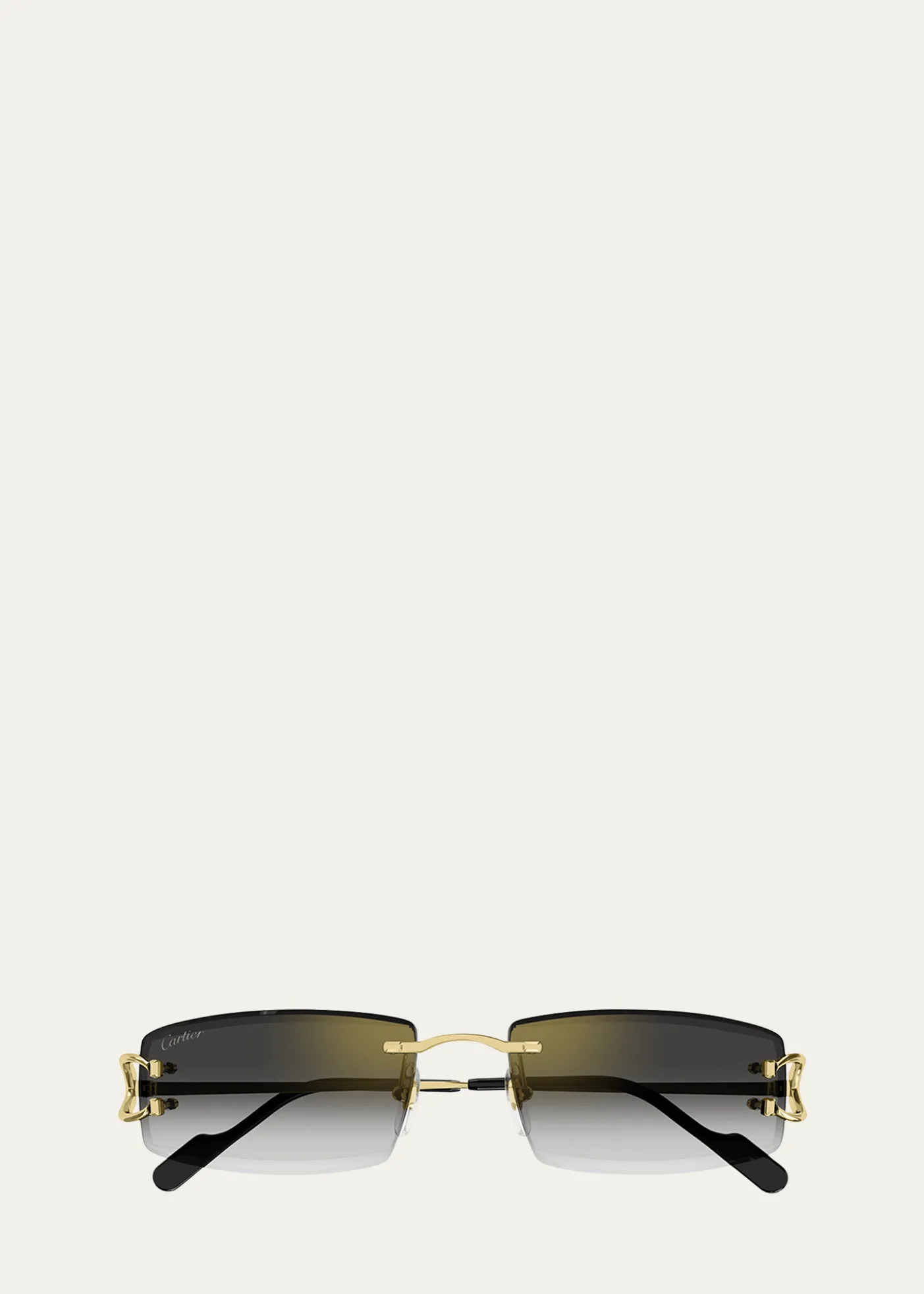 CartierMen's Rimless Metal Rectangle Sunglasses